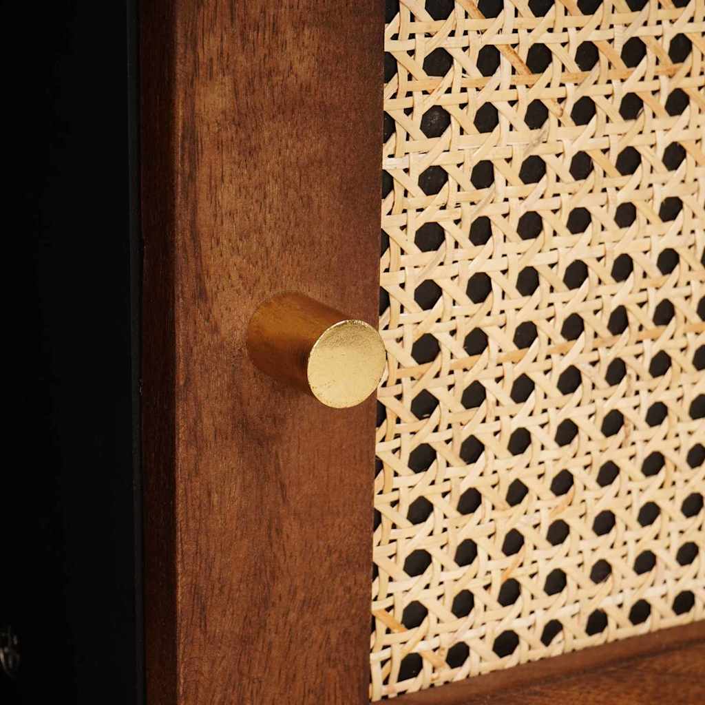 Coffee Tables Brown 80 x 50 x 40 cm Cane and solid mango wood